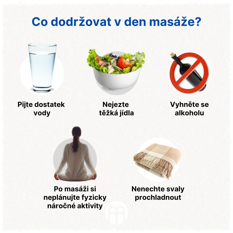 Co dodržovat v den masáže